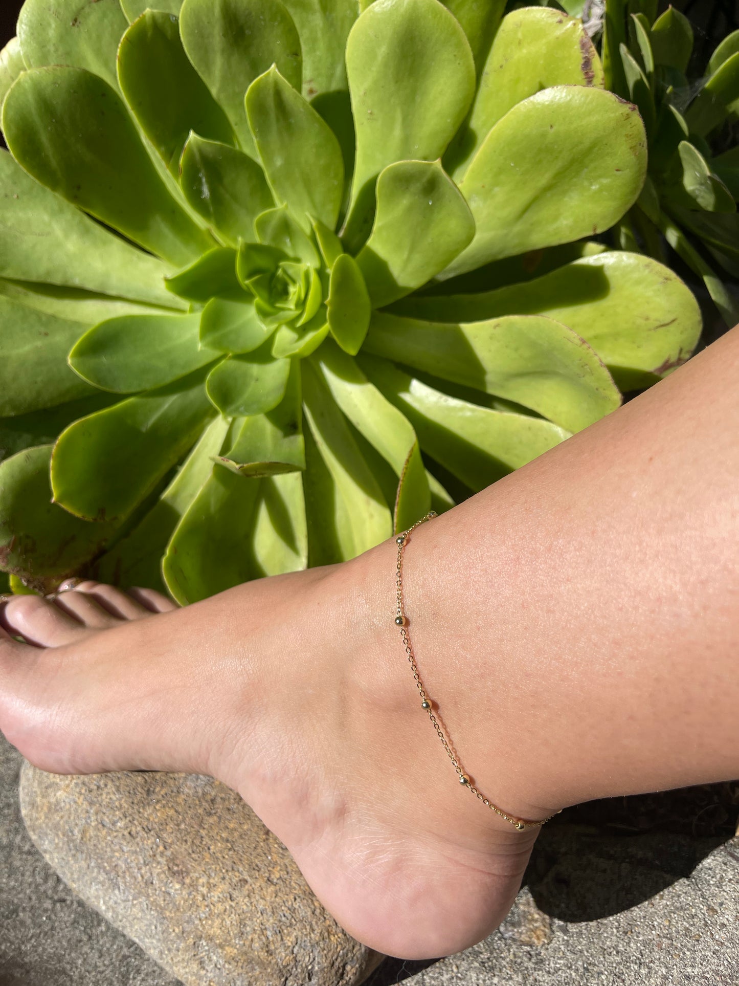 Gold Filled chain ball anklet