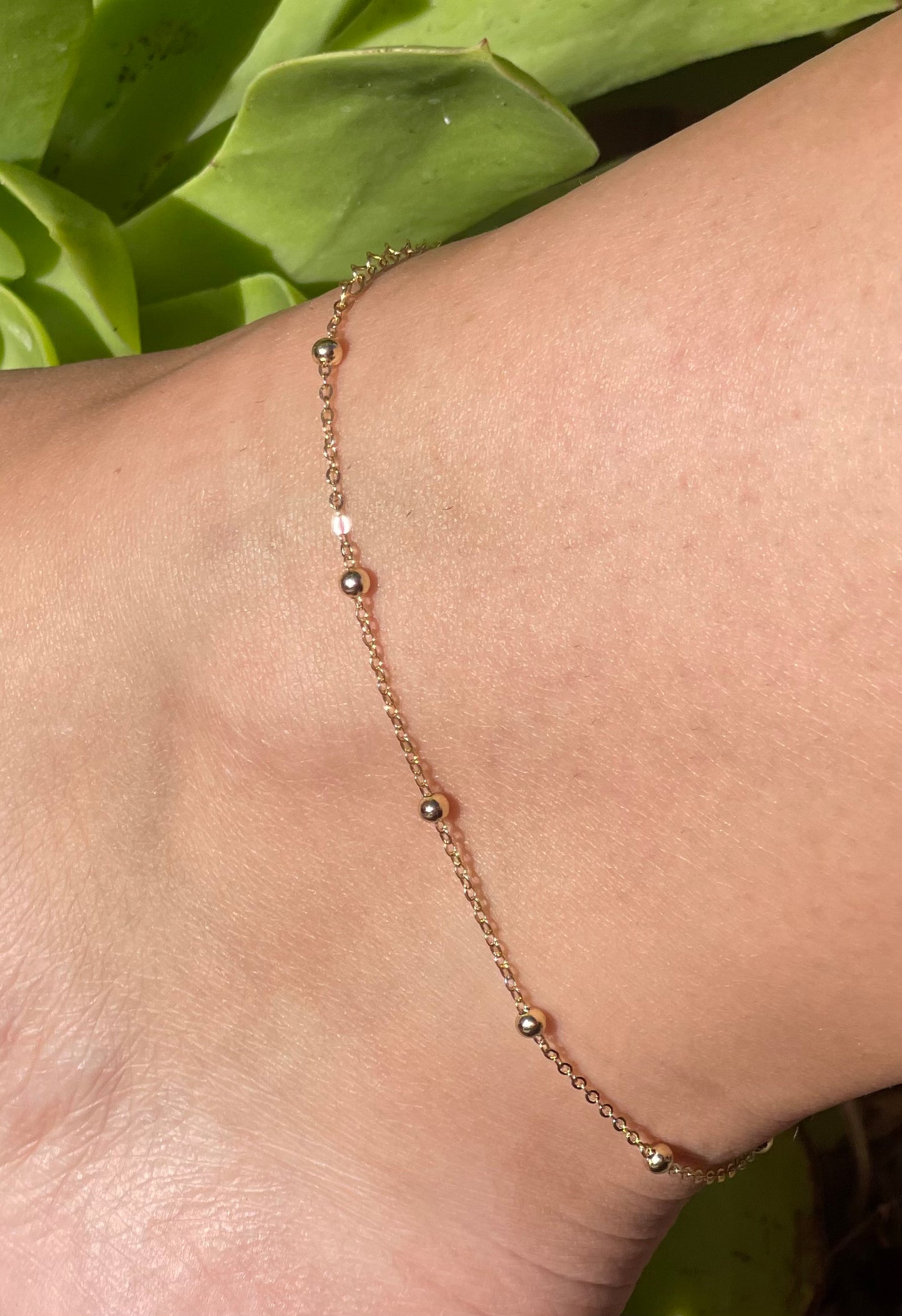 Gold Filled chain ball anklet